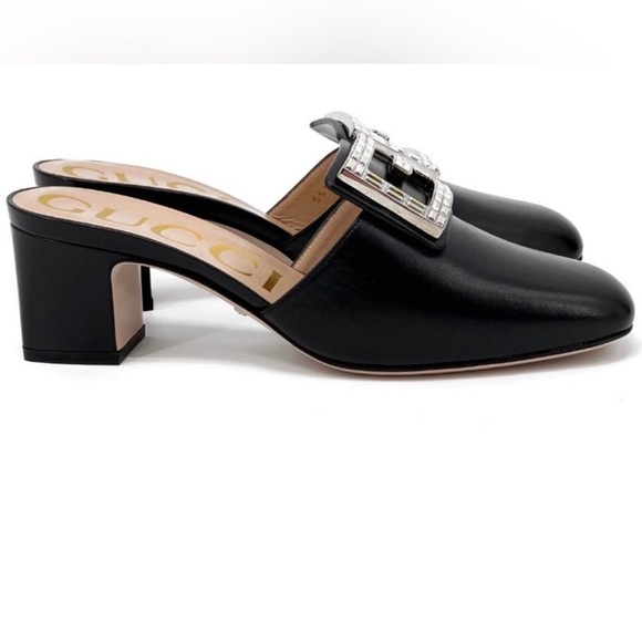 NEW GUCCI Madelyn Crystal G Leather
Mules Slides - Picture 4 of 5